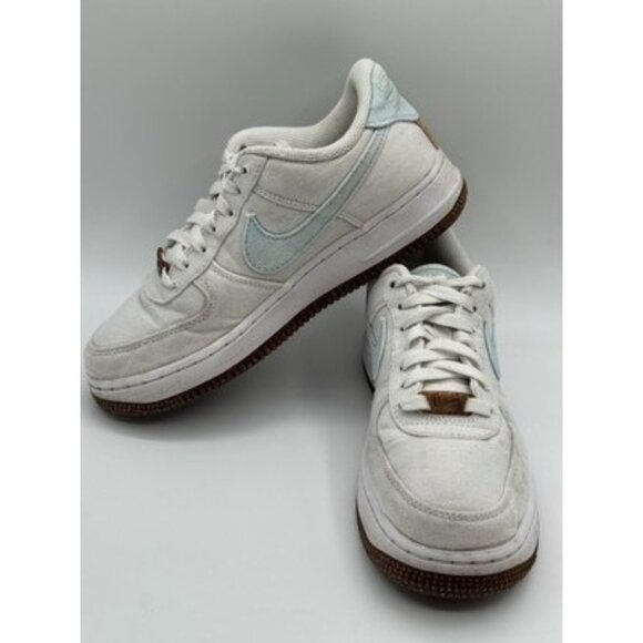 Nike Air Force 1 '07 Low SE Indigo Womens 6 Sneakers White Canvas CZ0269-100 - Picture 7 of 9